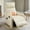 Beige Faux Leather, variant on AENKYO Swivel Recliner Chair, Manual Rocking Massage Chair, Heated for Adults, for Living Room,Orange Chenille