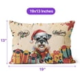 thumbnail image 4 of Merry Christmas Santa Schnauzer Scarf Twinkling Lights Xmas Holiday Pillow Cushion Double Sided Miniature Schnauzer Dog Lover Throw Pillow - 00022, 4 of 4