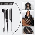 thumbnail image 6 of Professional Hair Coloring and Styling Comb Set with Highlight Brush, Eyebrow Brush, Pointed Tail Comb for Highlighting, Teasing, Parting and Eyebrow Grooming (3-Piece Set), 6 of 9