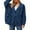 Blue, variant on Womens Toggle Front Cardigan Sweater V Neck Long Sleeve Patch Pockets Relaxed Fit Cable Knit Casual Everyday Layering Tops