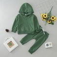 thumbnail image 2 of Gerichy Toddler Baby Boy Clothes Fall Winter Outfit, Toddler Boys Girls Winter Long Sleeve Solid Color Hoodie Sports Tops Pants 2PCS Outfits Clothes Set, 2 of 7