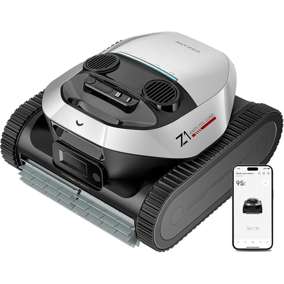Dreame - Z1 Cordless Robotic Pool Cleaner, 8000 GPH Suction, Automatic Pool Vacuum, 180  Minutes Runtime - Silvery/Black