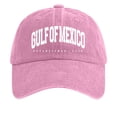 thumbnail image 1 of GDREDA Baseball Caps Women's Vintage Washed Denim Printed Baseball Cap，Pink, 1 of 3