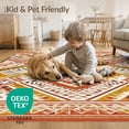 thumbnail image 4 of ODIKA 2'x3' Washable Throw Rug Non-Slip, Low Profile, Flatwoven, Easy Care Herringbone Zigzag Geometric Patterned Interlocking Motif Shaggy for Hallway, Study Room, 4 of 7