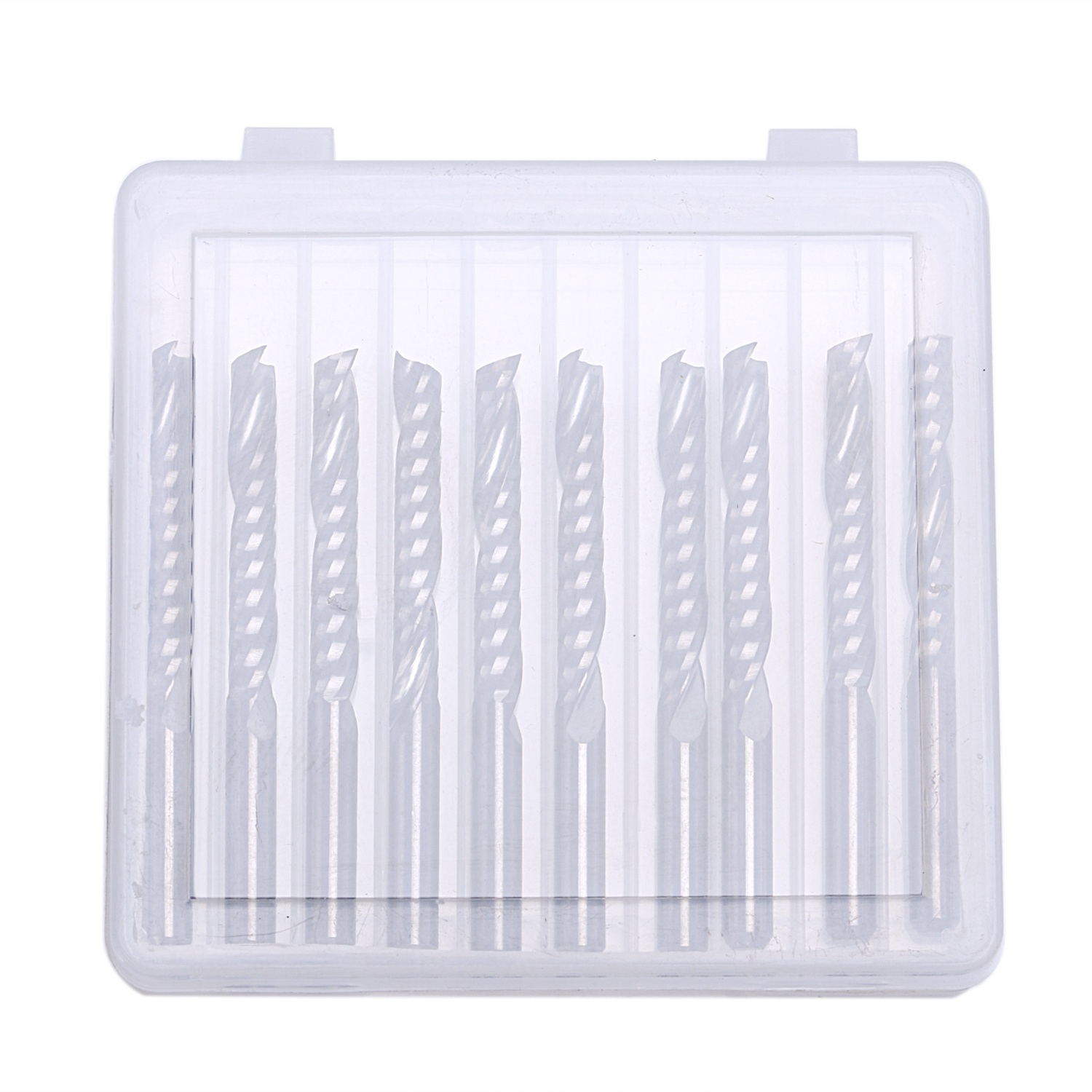 10Pcs Cnc Router Bits 3.175 X 22Mm Single Flute Spiral Carbide Cnc Router Bits Milling Cutter