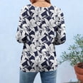 thumbnail image 5 of Purcolt Women's Floral 3/4 Length Sleeve T-Shirts Casual Crew Neck Tunic Tops Summer Beach Vaction Tee Tops, 5 of 7