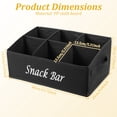 thumbnail image 2 of Countertop Snack Organizer, 6-Compartment Fabric Snack Basket with Handles, Foldable Pantry Bin for Coffee Bar & Office Breakroom Black, 2 of 10