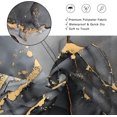 thumbnail image 5 of Small Stall Shower Curtain 36 x 72 Inch, Half Narrow Abstract Marble for Bathroom, Modern Luxury Art Decor Ink Texture Fabric Shower Curtain Set with Hooks, Black Grey, 5 of 12
