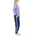 thumbnail image 2 of MUK LUKS Likely to Lounge Women's 2-Piece Pajama Set, Minky Fleece Long Sleeve and Jogger Pjs, Purple/Stars, XS, 2 of 4