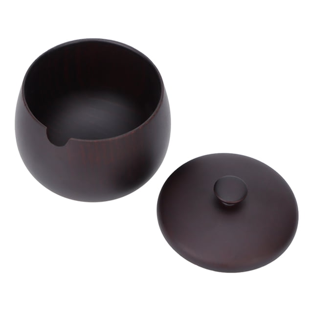 Wood Condiment Jar, Spice Jar Classic Flip Top Easy To Dustproof For Sugar For Kitchen Black