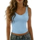 thumbnail image 2 of Blusas de Verano de las Mujeres sin Mangas Sólido Cuello en V Suéter Casual Top, Blusas de las Mujeres Casual para el Uso Diario, 2 of 6