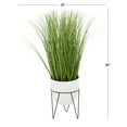 thumbnail image 3 of DecMode 25" Tall Artificial Wheatgrass Plant in Realistic Leaves and Metal Stand and Round Pot, 3 of 7