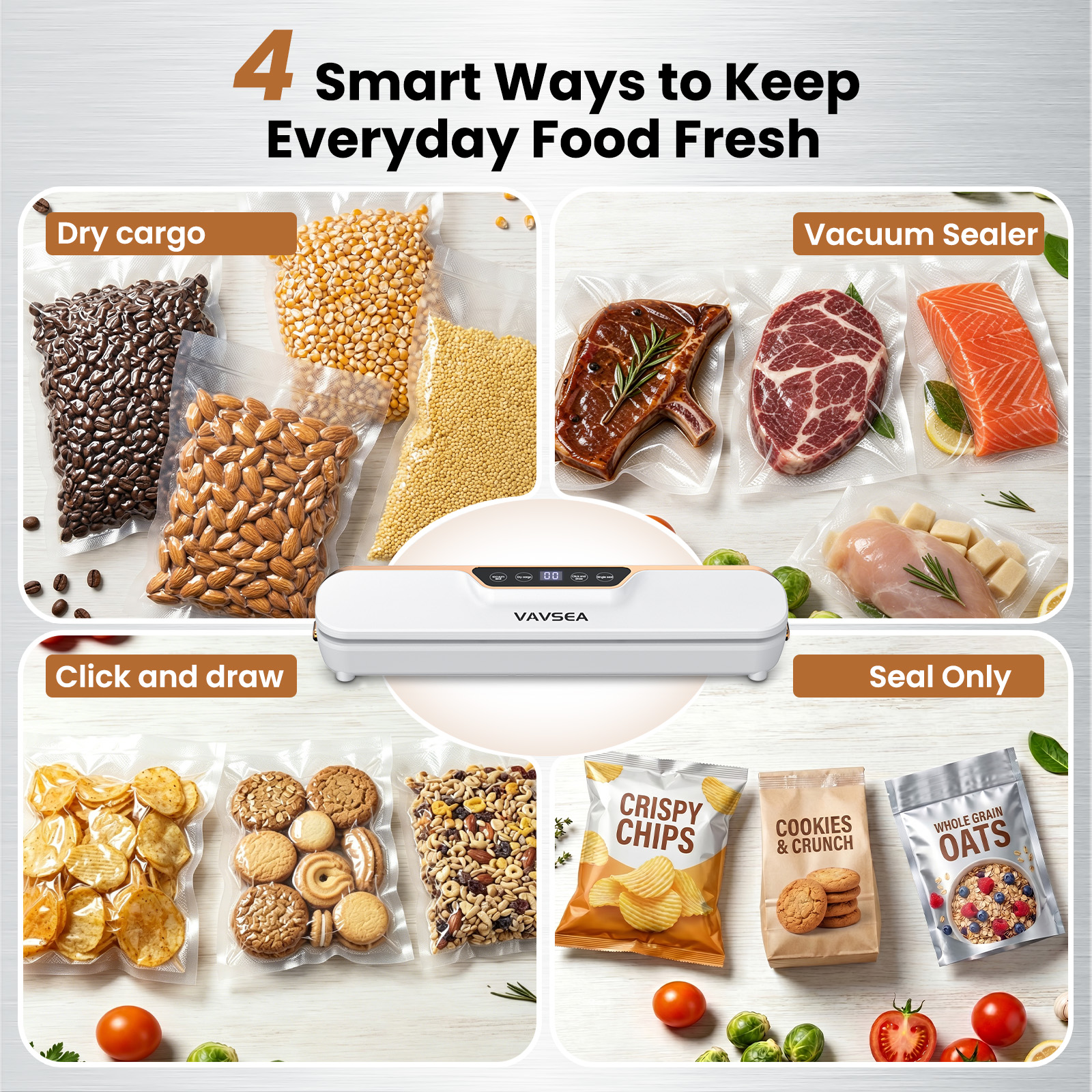 VAVSEA Vacuum Sealer with 4 Modes and Bags photo 2