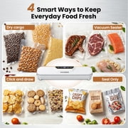 VAVSEA Vacuum Sealer, 62Kpa Food Sealer Machines with 4 Modes, Dry/Draw/Seal/Vac and 10Pcs Bags Starter Kit for Dry & Moist Food Storage Sous Vide for Kitchen