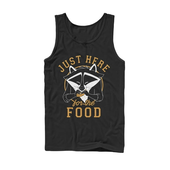 Men's Pocahontas Meeko Here For Food Tank Top Black Small