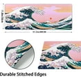 thumbnail image 3 of Pink Mouse Pad Cute Japanese Wave Gaming Mousepad XL Anime Sunset Extended Large Desk Cover Big Table Mat Non-Slip Rubber Base Stitched Edge Long Keyboard Playmat for Laptop Gamer Office,31.5×11.8 in, 3 of 6
