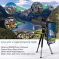 thumbnail image 2 of Telescopio monocular 12X50 Telescopio para exteriores para observación de estrellas, observación de aves, monocular HD impermeable para adultos con soporte para teléfono y trípode de metal, 2 of 5