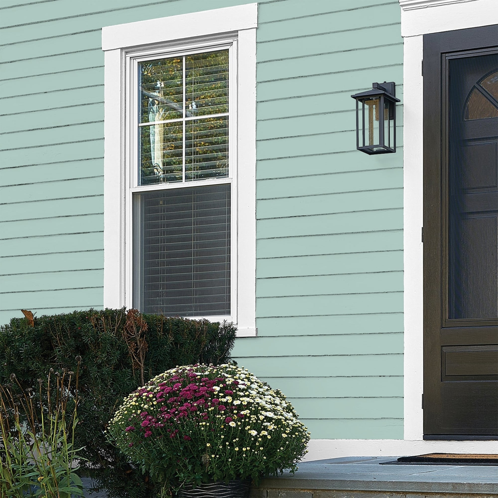 Glidden HEP Copenhagen / Green Flat Exterior Paint with Primer, 1 Gallon