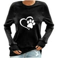 thumbnail image 2 of ICHUANYI Liquidación Moda Mujer Cuello Redondo Manga Larga Camiseta Impresión Blusa Tops Sudadera ICHUANYI WER202308233483, 2 of 4