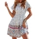 thumbnail image 3 of SAYOO Vestido de manga corta para mujer, estampado floral vintage, cuello redondo, botón trasero, vestido de playa de vacaciones de verano SAYOO  Moda, 3 of 6