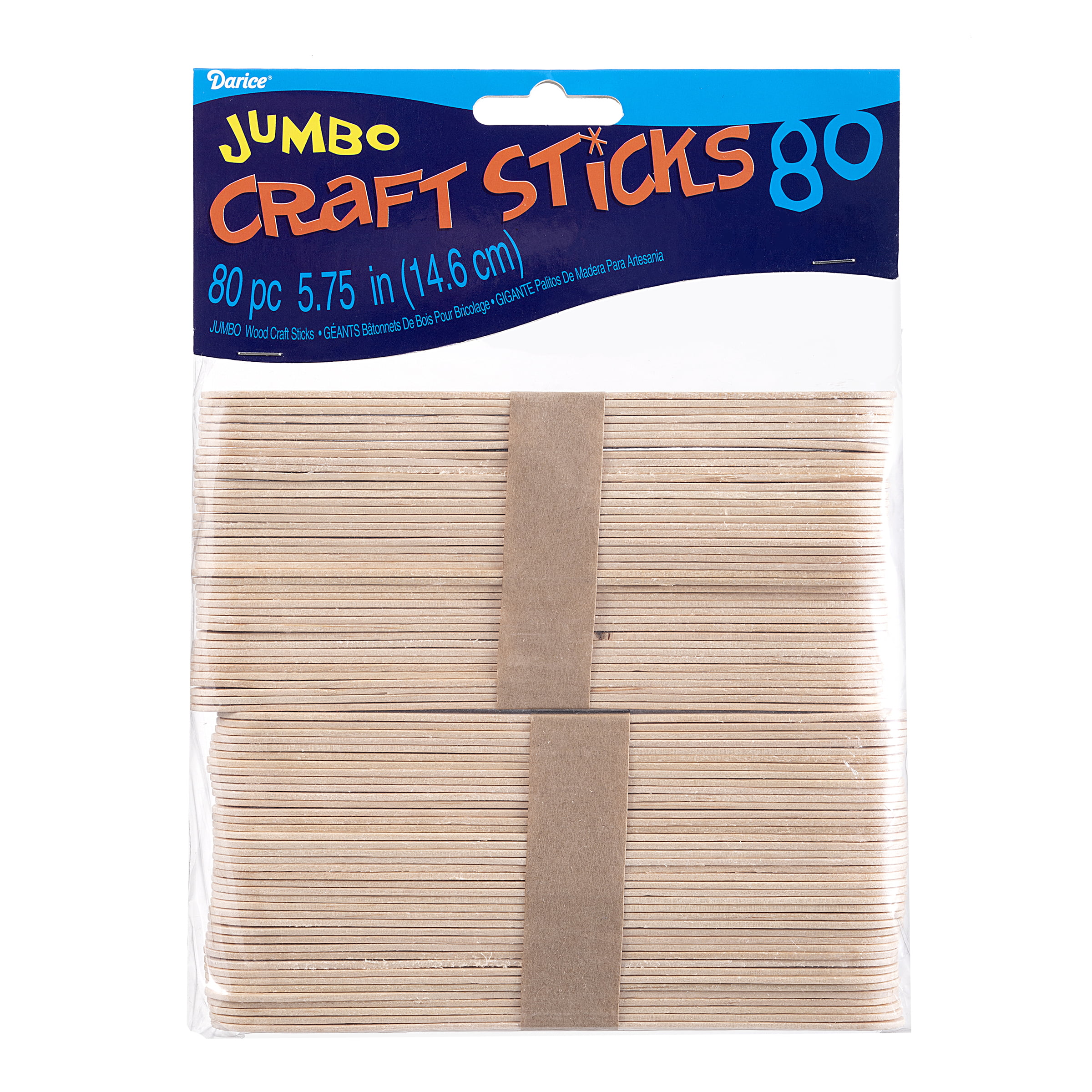  Darice Natural Wood Craft Sticks Jumbo, 80 Piece (5.75 Inch) :  Arts, Crafts & Sewing