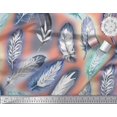 thumbnail image 2 of Soimoi polyester Crepe Fabric Leaves & Feather Print Fabric by the Yard 42 Inch Wide, 2 of 3