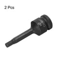 thumbnail image 3 of Uxcell 2pcs H7 (7mm) Hex Impact Bit Socket 1/2" Drive Hex CR-MO Steel Screwdriver Socket Adapter, 3 of 6