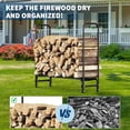 thumbnail image 4 of Bingirl 4Ft Outdoor Indoor Firewood Rack Holder Black, 4 of 7