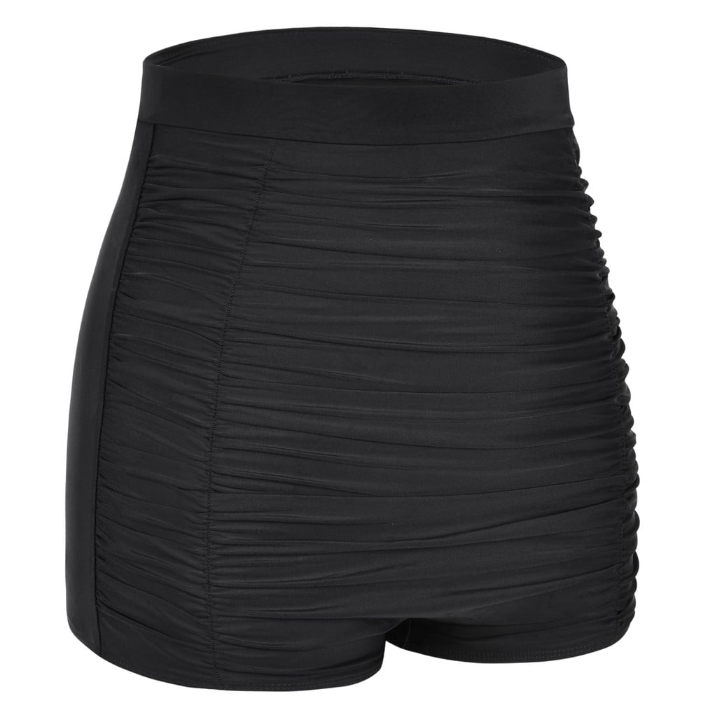 Mycoco Women's Super High Waist Swim Shorts Shirred Tummy Control Swimwear Tankini Bikini Bottoms