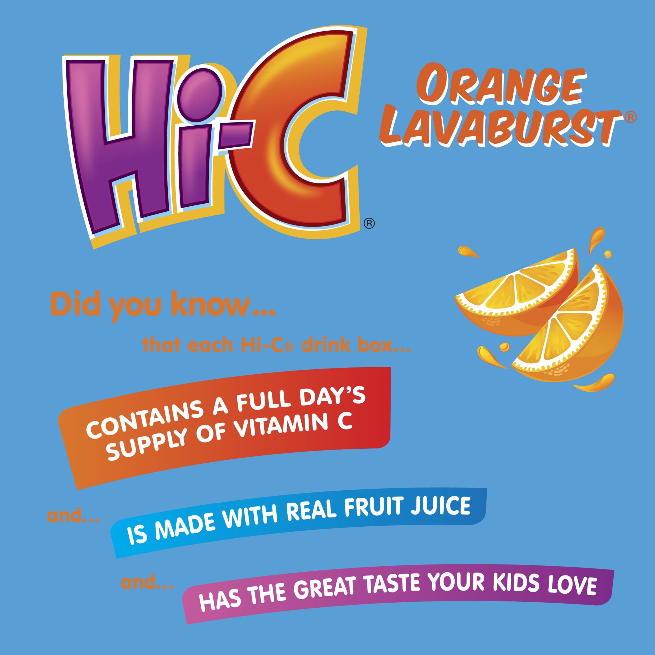 (5 pack) Hi-C Orange Lavaburst Juice Drink Cartons, 6 fl oz, 8 Pack