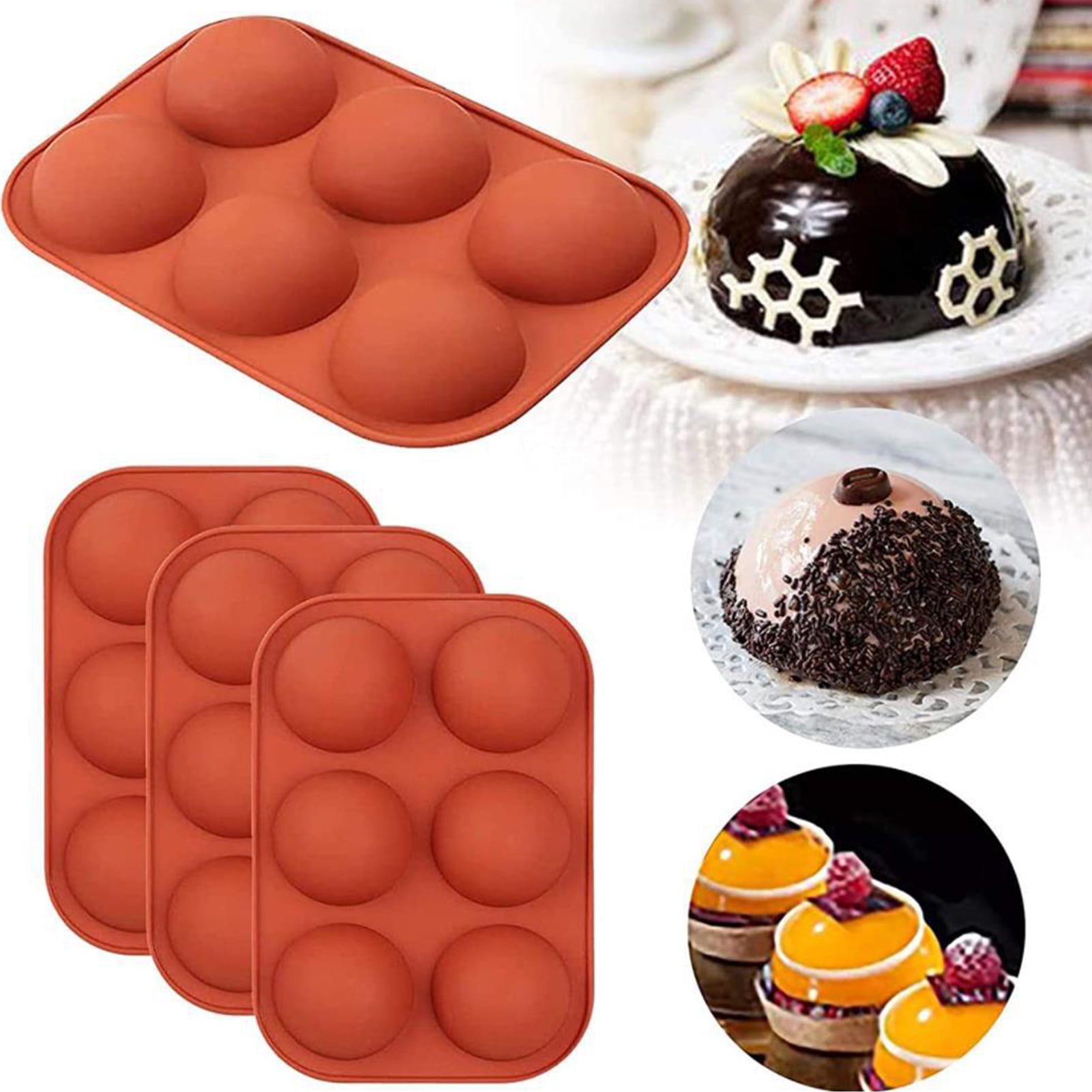 Fogun Silicone 9 Holes Concave Cake Ice Cream Chocolate Mold Soap 3D  Cupcake Bakeware Baking Dish Cake Pan Muffin Mould Baking Molds Silicone  Shapes