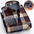 thumbnail image 5 of Men Winter Fleece Shirts Male Long Sleeve Casual Plaid Shirts Good Quality Man Thicker Warm Slim Fit Shirts Size L- 5XL, 5 of 6