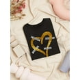 thumbnail image 3 of Love Gold Glitter Heart Shaped T-Shirt Women -Image by Shutterstock, Female 3X-Large, 3 of 4