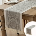 thumbnail image 1 of Long Dining Table Runner, Multicolour Linen Cloth with Exquisite Tassel Trim, Heat Insulation Placemat for Dining Tables, Desks, and Tea Tables, 120x30cm, 1 of 6