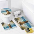 thumbnail image 3 of Lion Print Shower Curtain Set 4-Set Bathroom Decor Set Jungle Animal ThemeIncludes Toilet Cover Mat ,Floor Mat ,U-Mat ,Shower Curtain with 12 Hooks,72inx72in, 3 of 7