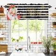 thumbnail image 3 of Merry Christmas Valances for Windows Red Santa Claus Winter Snowflake Black Stripe Rod Pocket Curtain Valance Window Treatment Short Curtains for Kitchen Living Room, 54"x18", 3 of 5