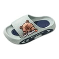 thumbnail image 3 of Boys Girls Sporty Slippers Kids Open Toe Thick Sole Slides Lightweight Sandals for Summer Daily Play Grey Size 6-7 Years, 3 of 8