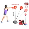 thumbnail image 1 of Sac de Boxe et de Frappe Autoportant Ensemble de Balles de Vitesse 3 en 1, Comprend Gants de Boxe, Pompe Manuelle, Support de Base à Hauteur Réglable, Entraînement Entraînement Physique Gym Portable Sac de Frappe à Ressort Réflexe pour l'Entraînement de Boxe, 1 of 8