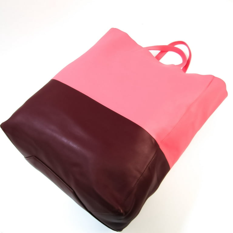 Authenticated Used Celine Cabas Vertical 165553 Women's Leather Tote Bag  Bordeaux,Pink 