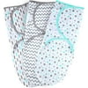 Baby Swaddle Blankets for Newborn Boy and Girl, Large 3-6 Months old, 3 Set of Adjustable Infant Wrap, Aqua/grey