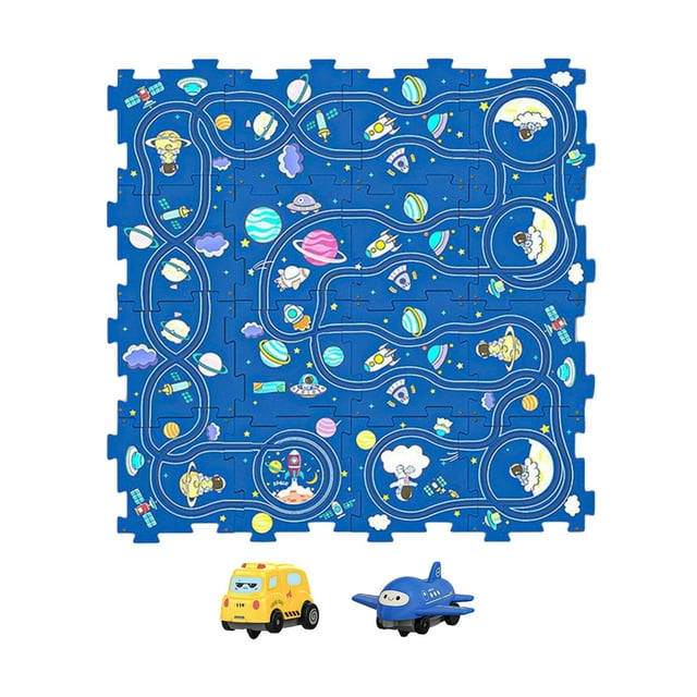 Track Building Blocks Brain Development Track Puzzle Boards for Kid Boys Girls Space model 16pieces