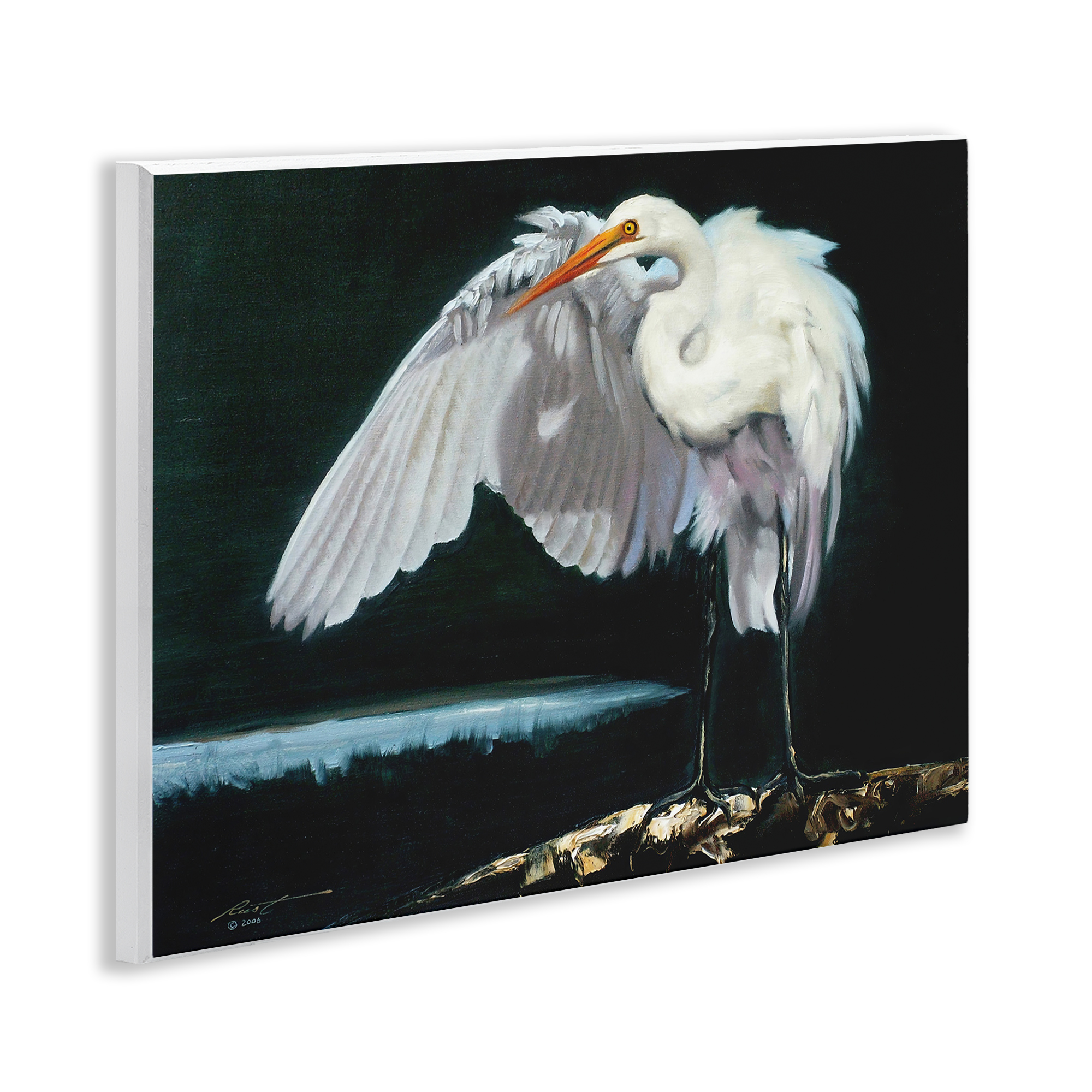 Stupell Industries Stoic Heron Standing Animals & Insects Painting Unframed Art Print Wall Art, 14 x 11