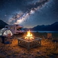 thumbnail image 5 of 32" Fire Pits for Outside, SYNGAR Wood Burning Bonfire Fire Pit Table with Mesh Lid, Grate and Poker, Outdoor Metal Square Fire Pit for BBQ, Camping, Picnics, Backyard, 5 of 9