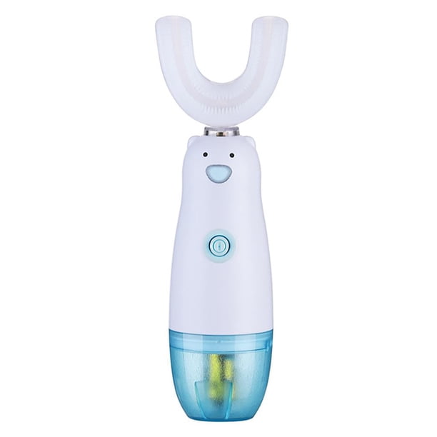 Billuyoard Cepillo de eléctrico para niños con cabezal de cepillo en forma de U, cepillo de eléctrico con luz colorida, cepillo de Accesorios de baño Azul Billuyoard HA026806-02
