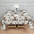 thumbnail image 3 of Beige Highland Cow Fence Daisy Pattern Square Tablecloth,Waterproof Square Table Cover,Wipeable Spillproof Washable Table Cover for Home Kitchen Party Decor 42"X42"(107x107cm), 3 of 6