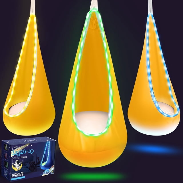 Columpio Nido Luminoso LFSMVT con Luces LED para Niños para Interiores y Exteriores