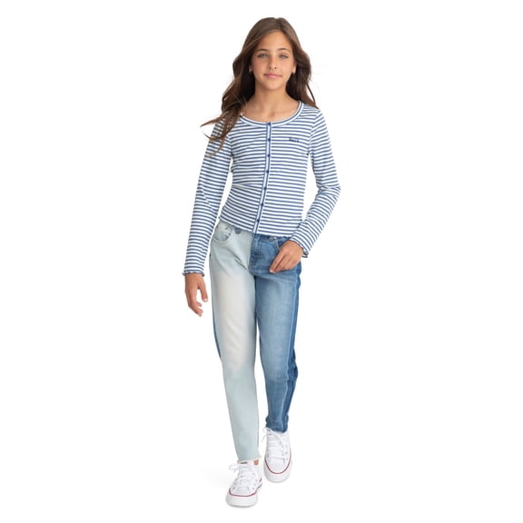 MSRP $38 Levi's x Clements Twins Girls Long Sleeve Scoop Rib Knit Top Size Large