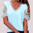 thumbnail image 3 of Blusa de manga corta a la moda para mujer, blusa de manga corta para mujer, blusa de encaje para mujer, blusa de manga corta para mujer, calidad en la que puede confiar, 3 of 5