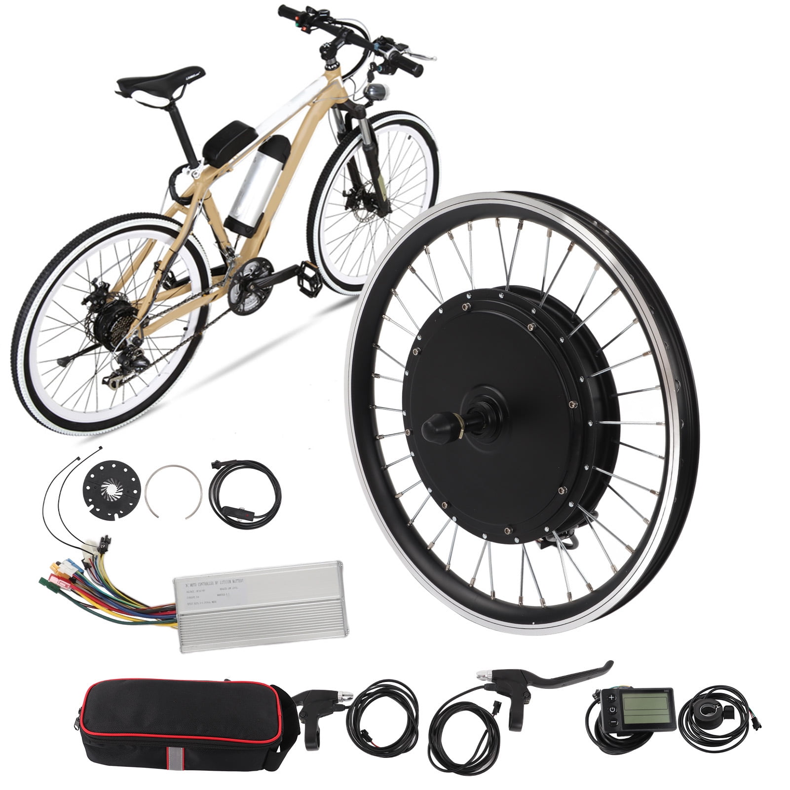 20 Pouces Velo Electrique Roue Kit Velo Electrique Roue Kit de Conversion Impermeable a l Eau avec Controleur 35A pour Scooter Electrique