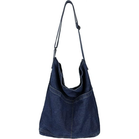 LinYooLi Denim Shoulder Bag Casual Tote Bag Large Hobo Handbag Jean Purse for Women